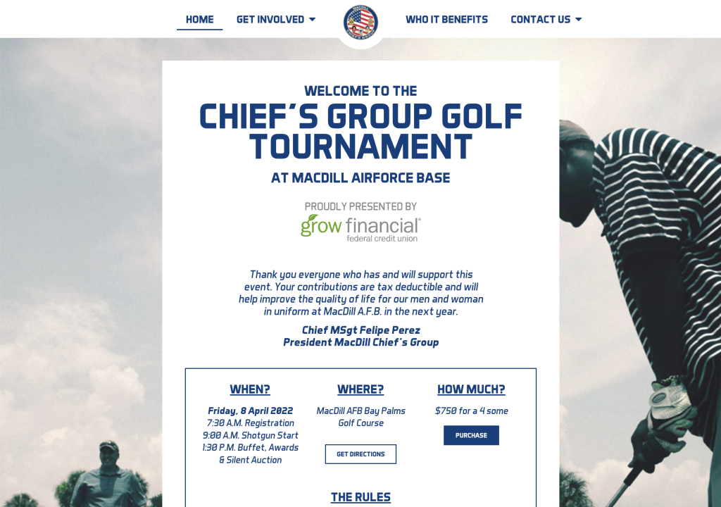 MacDill Chief's Group Golf Tournament Design by thirteen05